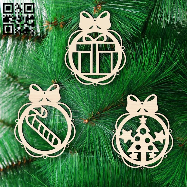 Christmas tree toys E0015532 file cdr and dxf free vector download for laser cut plasma