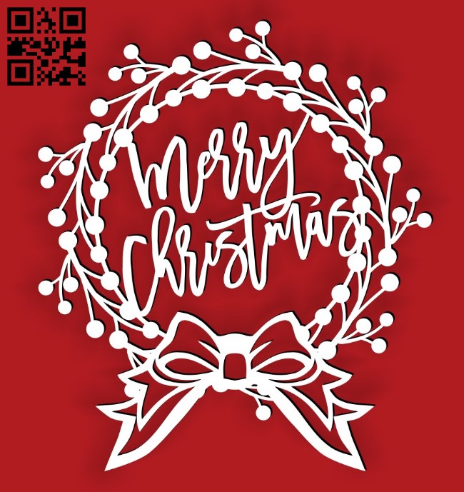 Christmas wreath E0015451 file cdr and dxf free vector download for laser cut plasma