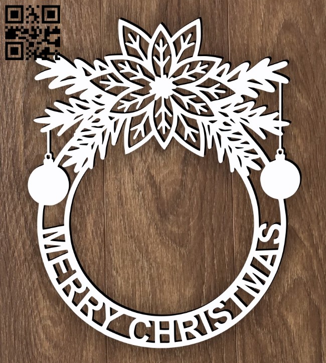 Christmas wreath E0015519 file cdr and dxf free vector download for laser cut plasma