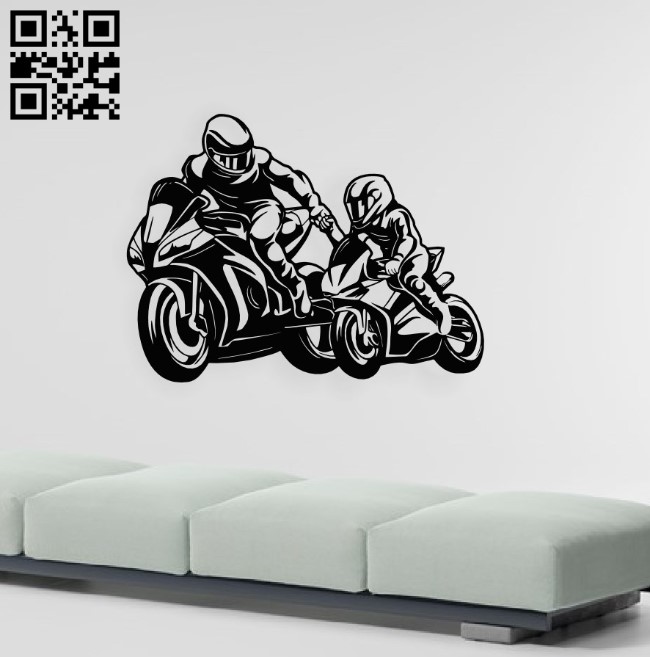 Father and Son Motocross E0015457 file cdr and dxf free vector download for laser cut plasma
