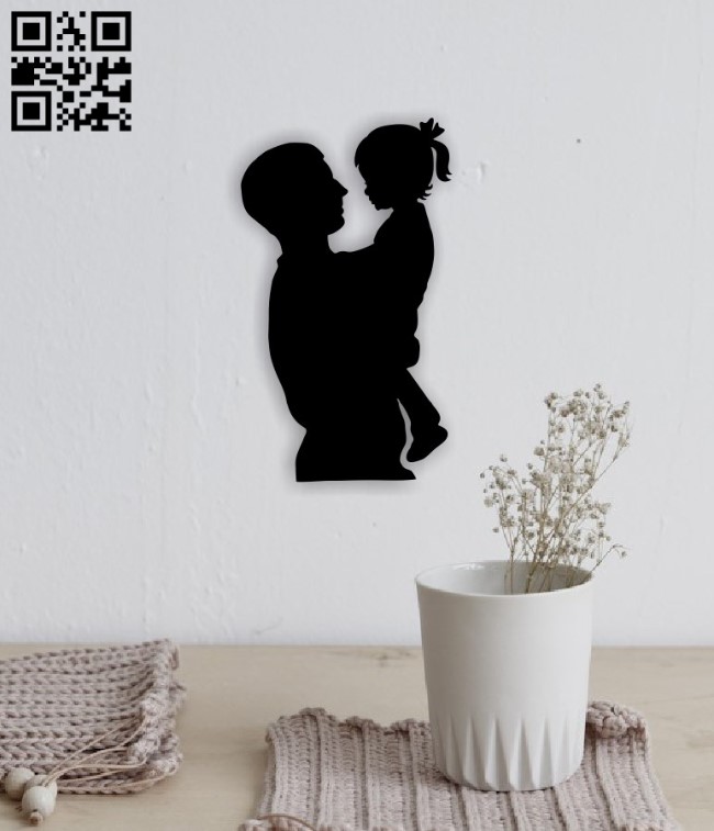 Father and daughter E0015460 file cdr and dxf free vector download for laser cut plasma