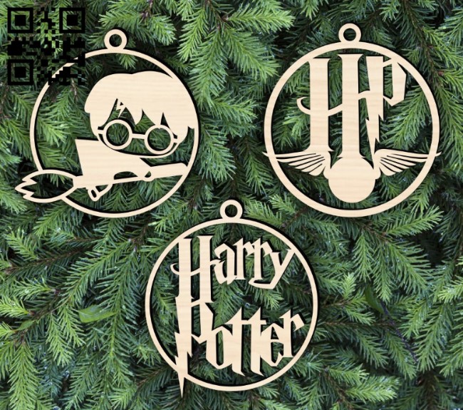 Harry potter Christmas ball E0015504 file cdr and dxf free vector download for laser cut plasma