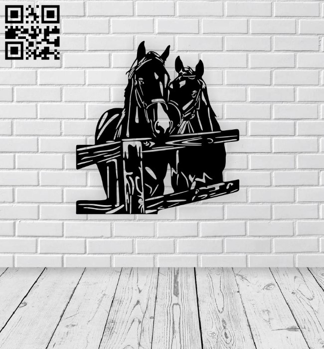 Horses E0015443 file cdr and dxf free vector download for laser cut