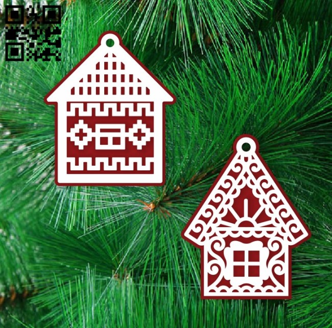 Houses Christmas E0015514 file cdr and dxf free vector download for laser cut plasma