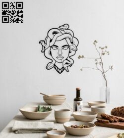Medusa Gorgon wall decor E0015589 file cdr and dxf free vector download for laser cut plasma