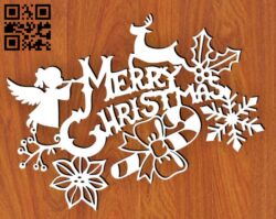 Merry Christmas E0015452 file cdr and dxf free vector download for laser cut plasma