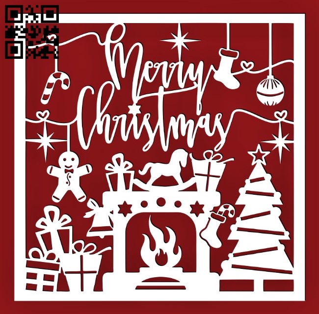 Merry Christmas E0015602 file cdr and dxf free vector download for laser cut plasma