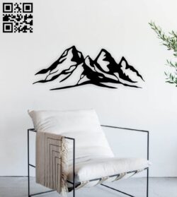 Mountain wall decor E0015590 file cdr and dxf free vector download for laser cut plasma