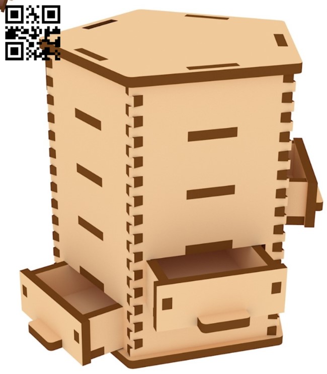 Pentagon box E0015587 file cdr and dxf free vector download for laser cut