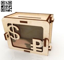 Piggy bank E0015485 file cdr and dxf free vector download for laser cut