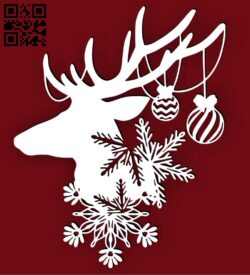 Reindeer Christmas E0015429 file cdr and dxf free vector download for laser cut