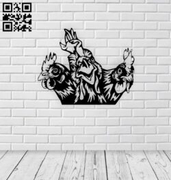 Roosters E0015479 file cdr and dxf free vector download for laser cut plasma