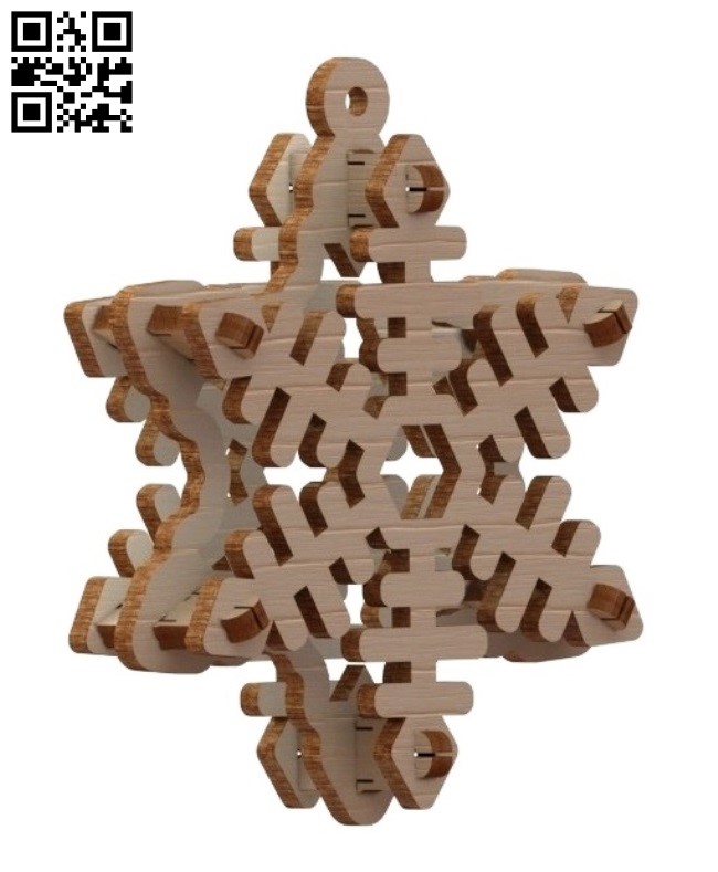 Snowflake toy E0015530 file cdr and dxf free vector download for laser cut