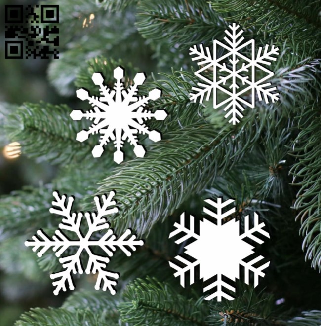 Snowflakes E0015547 file cdr and dxf free vector download for laser cut plasma