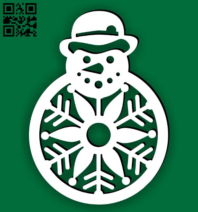 Snowman Christmas E0015570 file cdr and dxf free vector download for laser cut plasma