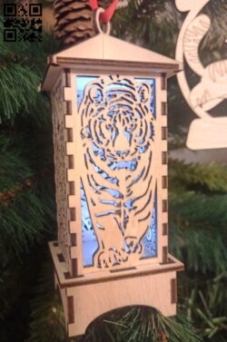 Tiger New Year light E0015484 file cdr and dxf free vector download for laser cut