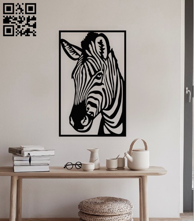 Zebra wall decor E0015495 file cdr and dxf free vector download for laser cut plasma