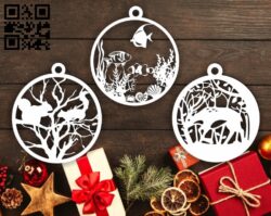 Christmas ball E0015672 file cdr and dxf free vector download for laser cut plasma