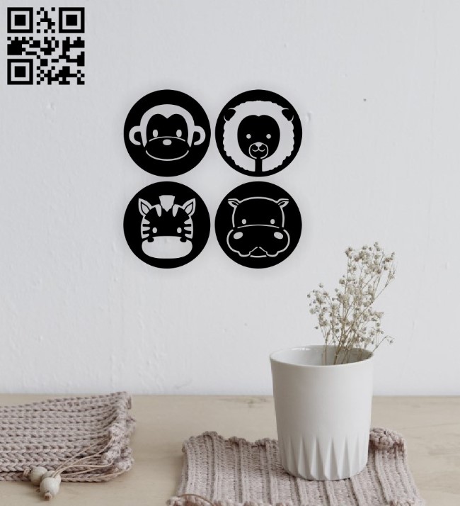 Animals wall decor E0015688 file cdr and dxf free vector download for laser cut plasma
