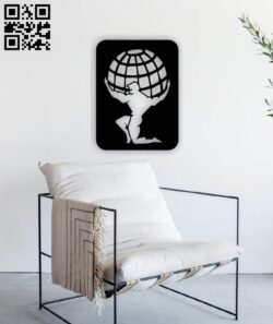 Atlas statue wall decor E0015702 file cdr and dxf free vector download for laser cut plasma