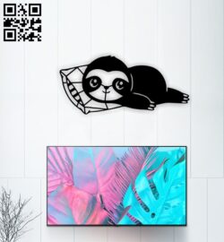 Baby sloth wall decor E0015685 file cdr and dxf free vector download for laser cut plasma