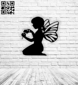 Butterfly fairy E0015646 file cdr and dxf free vector download for laser cut plasma