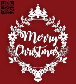 Christmas Wreath E0015662 file cdr and dxf free vector download for laser cut