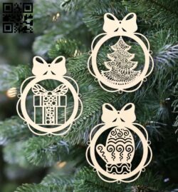 Christmas ball E0015617 file cdr and dxf free vector download for laser cut plasma