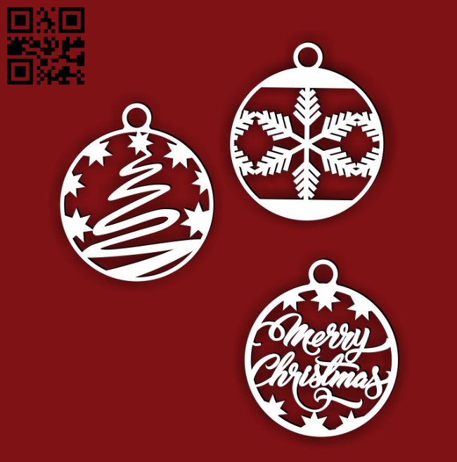 Christmas ball E0015624 file cdr and dxf free vector download for laser cut plasma