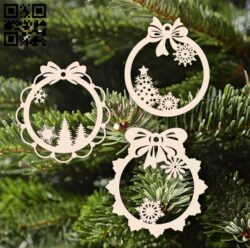 Christmas ball E0015654 file cdr and dxf free vector download for laser cut plasma