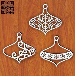 Christmas ball E0015676 file cdr and dxf free vector download for laser cut