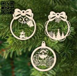 Christmas ball E0015681 file cdr and dxf free vector download for laser cut plasma