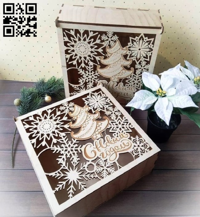 Christmas box E0015693 file cdr and dxf free vector download for laser cut