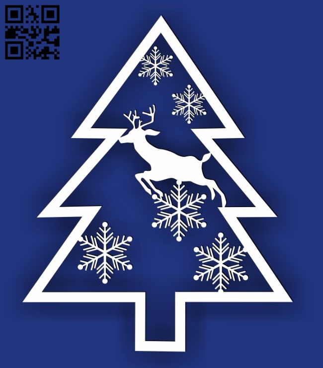 Christmas tree E0015623 file cdr and dxf free vector download for laser cut plasma