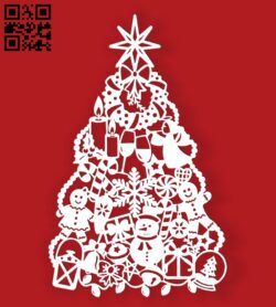 Christmas tree E0015668 file cdr and dxf free vector download for laser cut plasma