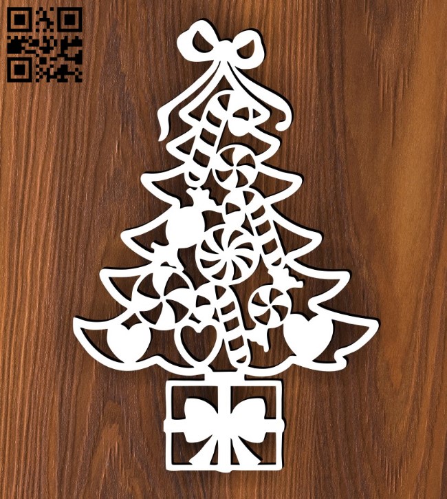 Christmas tree E0015680 file cdr and dxf free vector download for laser cut plasma