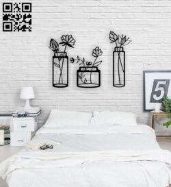 Flowers wall decor E0015618 file cdr and dxf free vector download for laser cut plasma