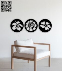 Flowers wall decor E0015699 file cdr and dxf free vector download for laser cut plasma