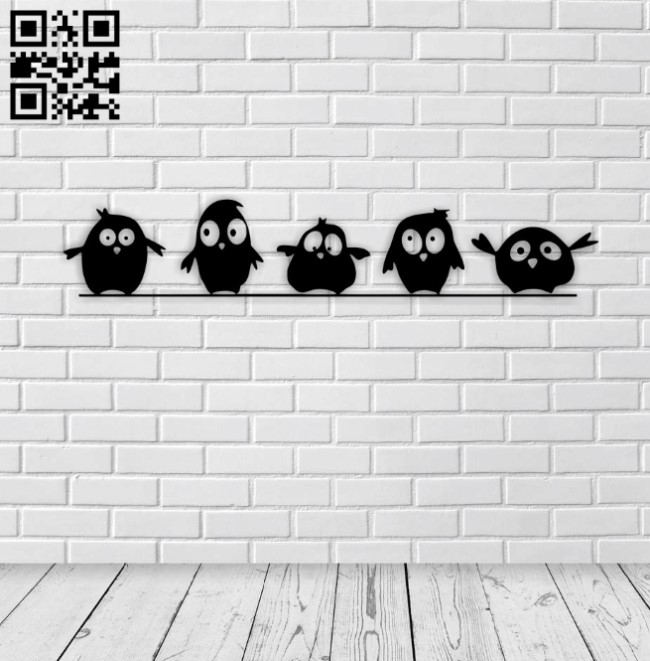 Funny birds E0015723 file cdr and dxf free vector download for laser cut plasma