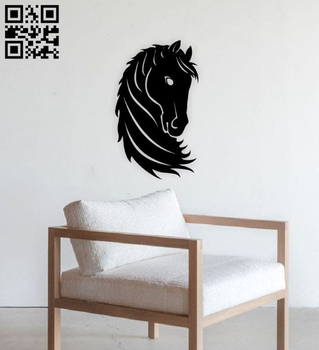 Horse head wall decor E0015742 file cdr and dxf free vector download for laser cut plasma