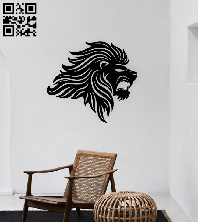 Lion head wall decor E0015743 file cdr and dxf free vector download for laser cut plasma