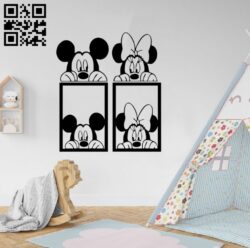 Mickey and Minnie wall decor E0015629 file cdr and dxf free vector download for laser cut plasma