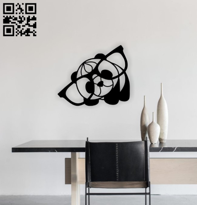 Panda with glasses wall decor E0015684 file cdr and dxf free vector download for laser cut plasma