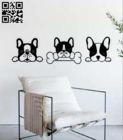 Puppies wall decor E0015744 file cdr and dxf free vector download for laser cut plasma