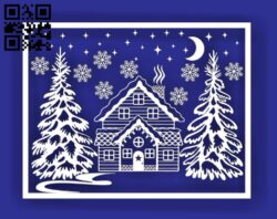 Christmas scene E0015669 file cdr and dxf free vector download for laser cut plasma