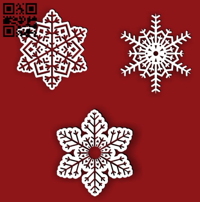 Snowflakes E0015677 file cdr and dxf free vector download for laser cut plasma