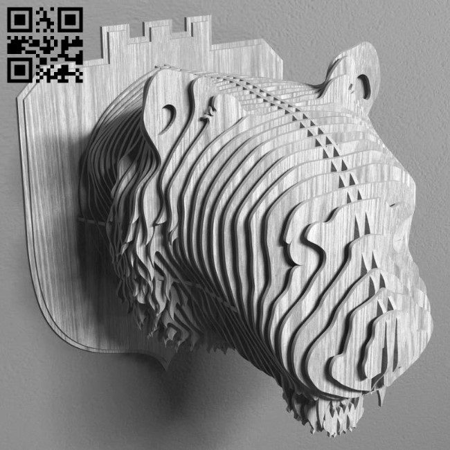 Tiger head 3D puzzle E0015613 file cdr and dxf free vector download for laser cut