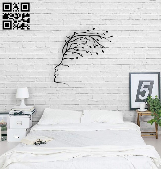 Tree face wall decor E0015643 file cdr and dxf free vector download for laser cut plasma