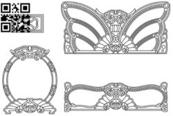 Bed and mirror E0015759 file cdr and dxf free vector download for cnc