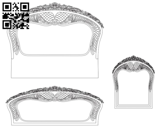 Bed and mirror E0015801 file cdr and dxf free vector download for cnc